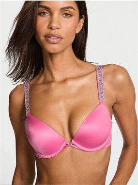 VS Very Sexy smooth push up bra with shine strap In Rose Garden color